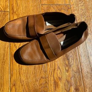 Womens Brown Leather Loafers